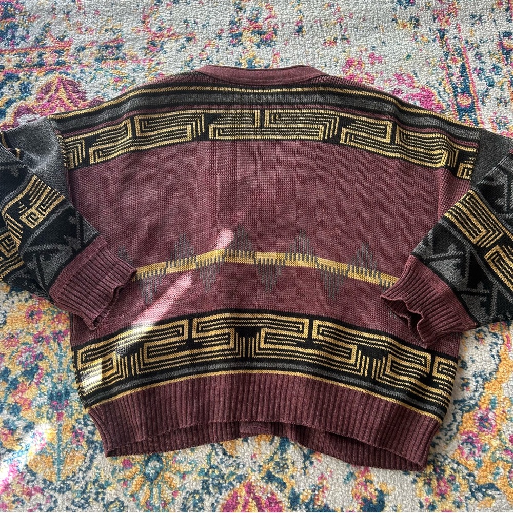 Vintage 90s OVersized Knit slouchy indie retro grunge cardigan shacket - Picture 4 of 7